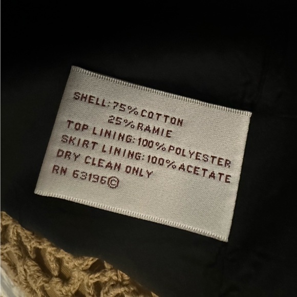 Vintage Long Sleeve Dress Crochet Bohemian Artsy Unique Black Tan Size 8 Medium - Picture 8 of 9